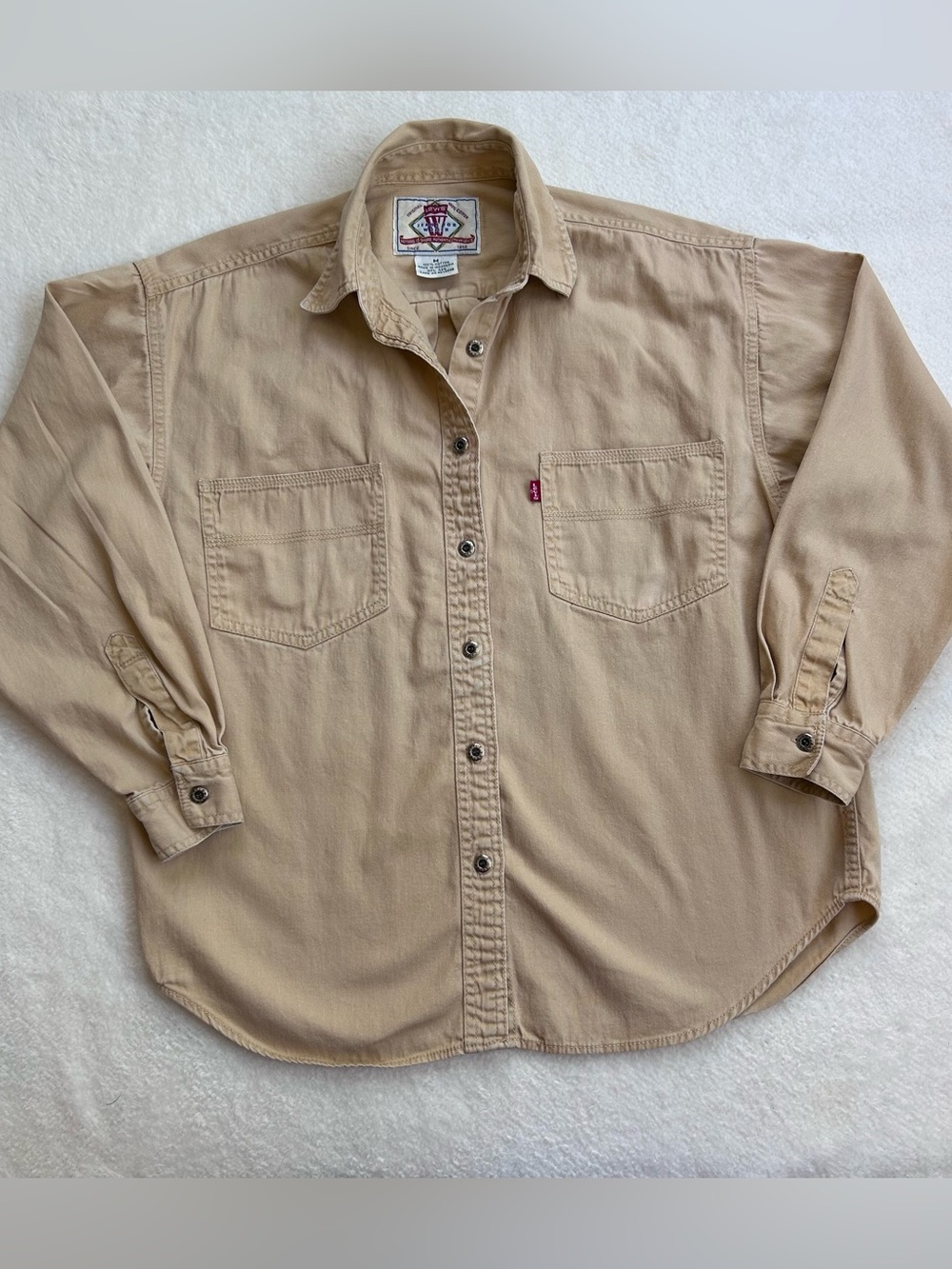 Vintage Levi's Men's Canvas Cotton Button-Down Shirt Size Medium (1994)